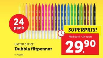 Lidl UNITED OFFICEⓇ Dubbla filtpennor erbjuda