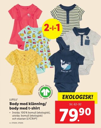 Body med klänning/ body med t-shirt
