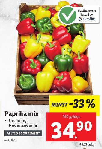 Lidl Paprika mix erbjuda
