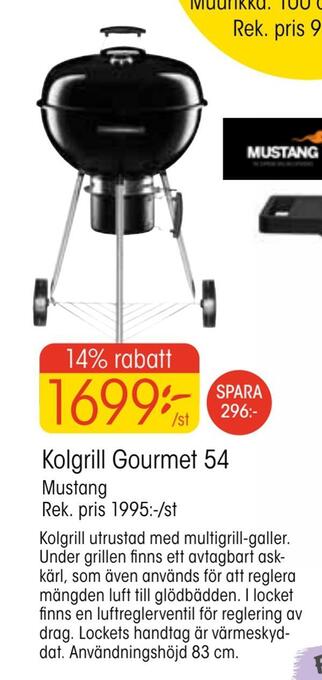 EKO Kolgrill gourmet 54 erbjuda