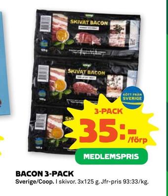 Stora Coop Bacon 3-pack erbjuda