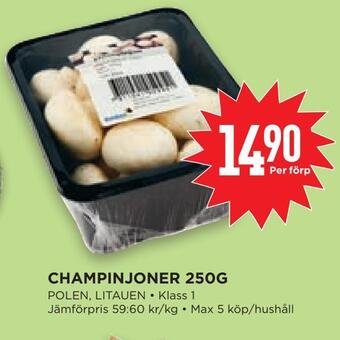 Willys Hemma Champinjoner 250g erbjuda