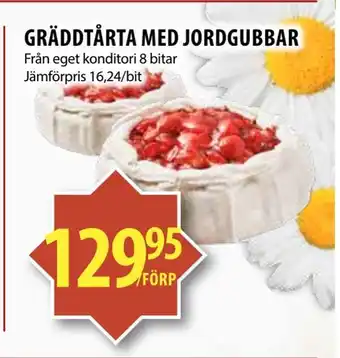 Matvärlden Tensta Gräddtårta med jordgubbar erbjuda