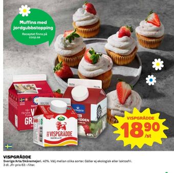 Coop Arla vispgrädde erbjuda