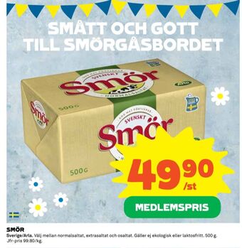 Coop Svenskt smör erbjuda