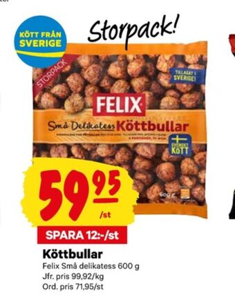 City Gross Felix köttbullar erbjuda