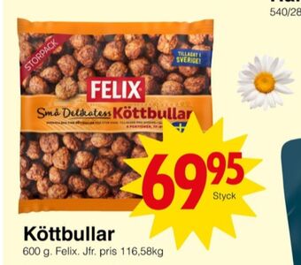 Matöppet Felix köttbullar erbjuda