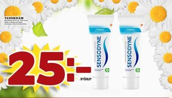 Matdax Sensodyne tandkräm erbjuda