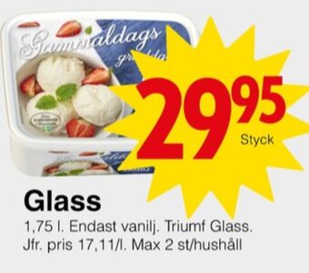 Matöppet Triumf gräddglass erbjuda