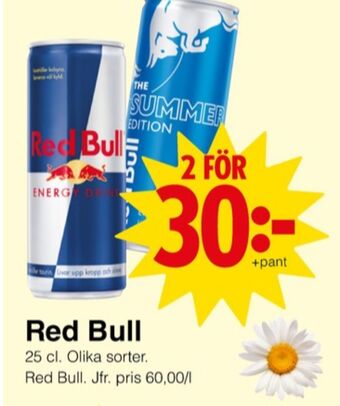 Matöppet Red bull energidryck erbjuda