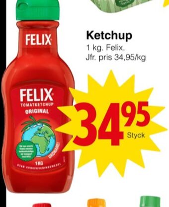 Matöppet Felix ketchup erbjuda