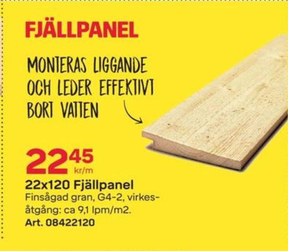 Vikingsoda fjällpanel erbjudande hos Byggmax