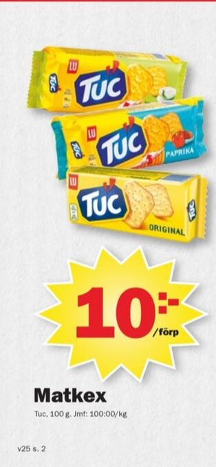 Pekås Tuc smörgåskex erbjuda