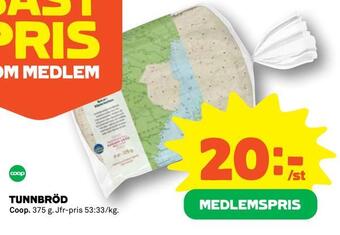 Coop Tunnbröd erbjuda