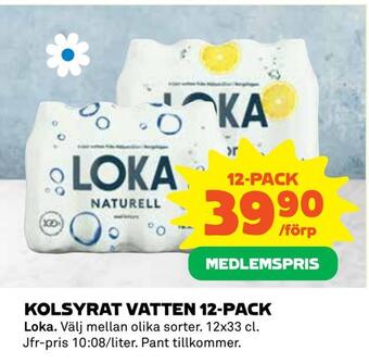 Coop Kolsyrat vatten 12-pack erbjuda