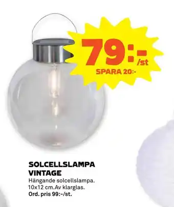 Solcellslampa vintage