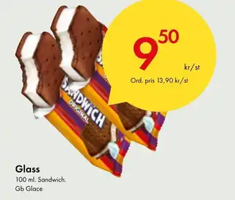 Snabbgross Glass 100 ml. Sandwich. Gb Glace erbjuda
