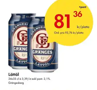 Snabbgross Lättöl Grängesberg erbjuda