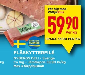 Willys Fläskytterfilé erbjuda
