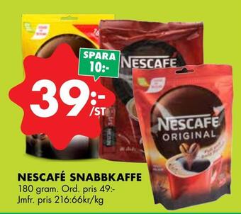 ÖoB Nescafé snabbkaffe erbjuda
