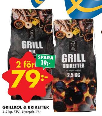 ÖoB Grillkol & briketter erbjuda