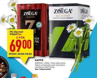 Willys Kaffe erbjuda