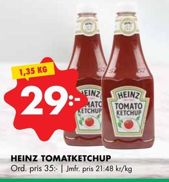 ÖoB Heinz tomatketchup erbjuda