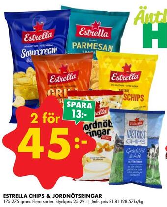 ÖoB Estrella chips & jordnötsringar erbjuda