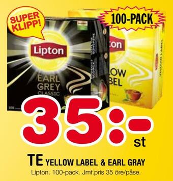 Nya Pulsen Te yellow label & earl gray erbjuda