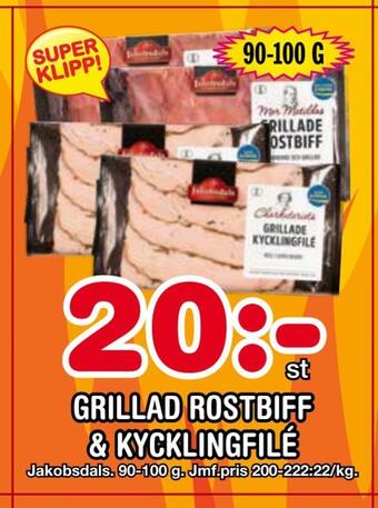 Nya Pulsen Grillad rostbiff & kycklingfilé erbjuda