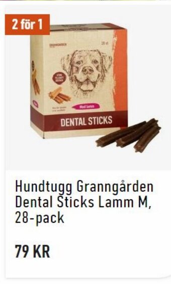 Granngården Hundtugg Granngården Dental Sticks Lamm M, 28-pack erbjuda