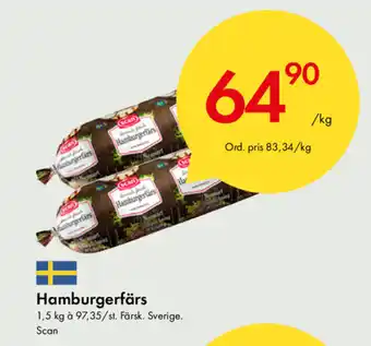 Snabbgross Scan Hamburgerfärs 1,5kg erbjuda