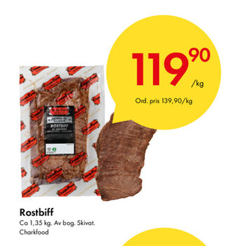 Snabbgross Charkfood Rostbiff 1,35kg erbjuda