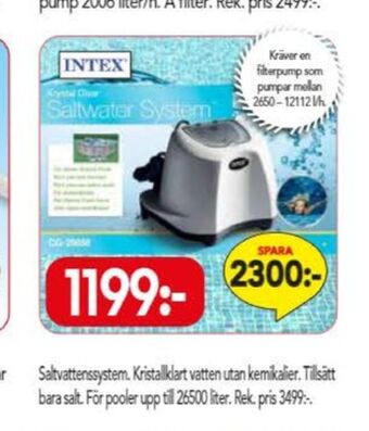 Bo Ohlsson Intex saltvattensystem erbjuda