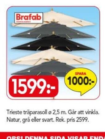 Bo Ohlsson Brafab parasoll erbjuda