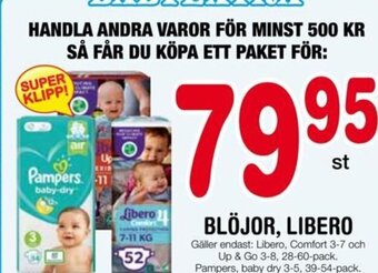 Nya Pulsen BLÖJOR, LIBERO erbjuda