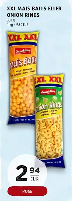 Scandinavian Park Xxl mais balls eller onion rings erbjuda