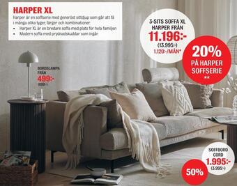 Mio 3-sits soffa xl harper erbjuda