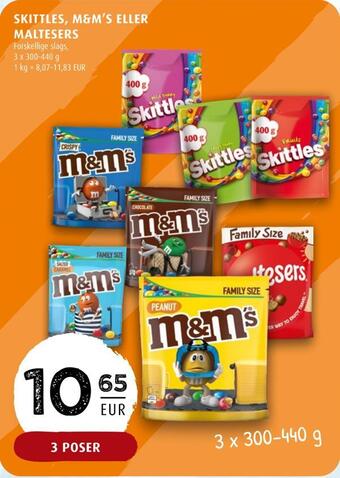 Scandinavian Park Skittles, m&m's eller maltesers erbjuda