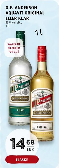 Scandinavian Park O.p. anderson aquavit original eller klar erbjuda