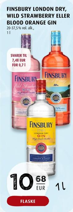 Scandinavian Park Finsbury london dry, wild strawberry eller blood orange gin erbjuda