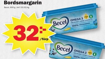 Pekås Bordsmargarin Becel erbjuda
