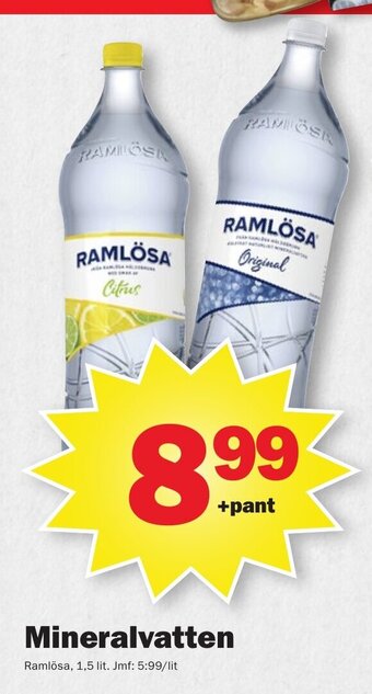 Pekås Mineralvatten Ramlösa, erbjuda