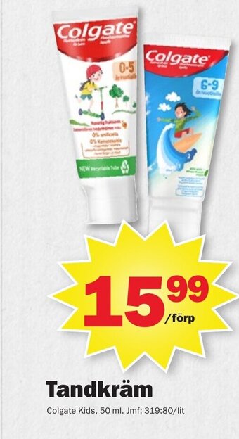 Pekås Tandkräm Colgate erbjuda