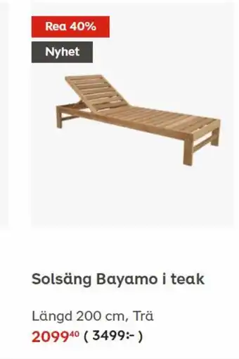 Solsäng Bayamo i teak
