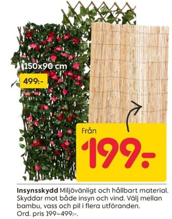 Rusta Insynsskydd erbjuda