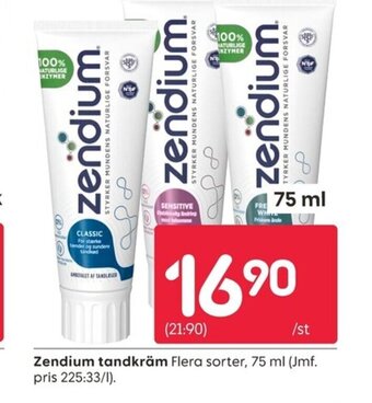 Rusta Zendium tandkräm erbjuda