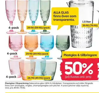 Plastglas i förpackning