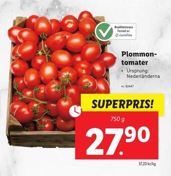 Lidl Plommontomater erbjuda