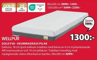 JYSK Gold f30 - skummadrass pilar erbjuda